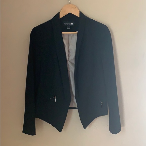 XII | Black Blazer with Zipper Pockets - Picture 2 of 8